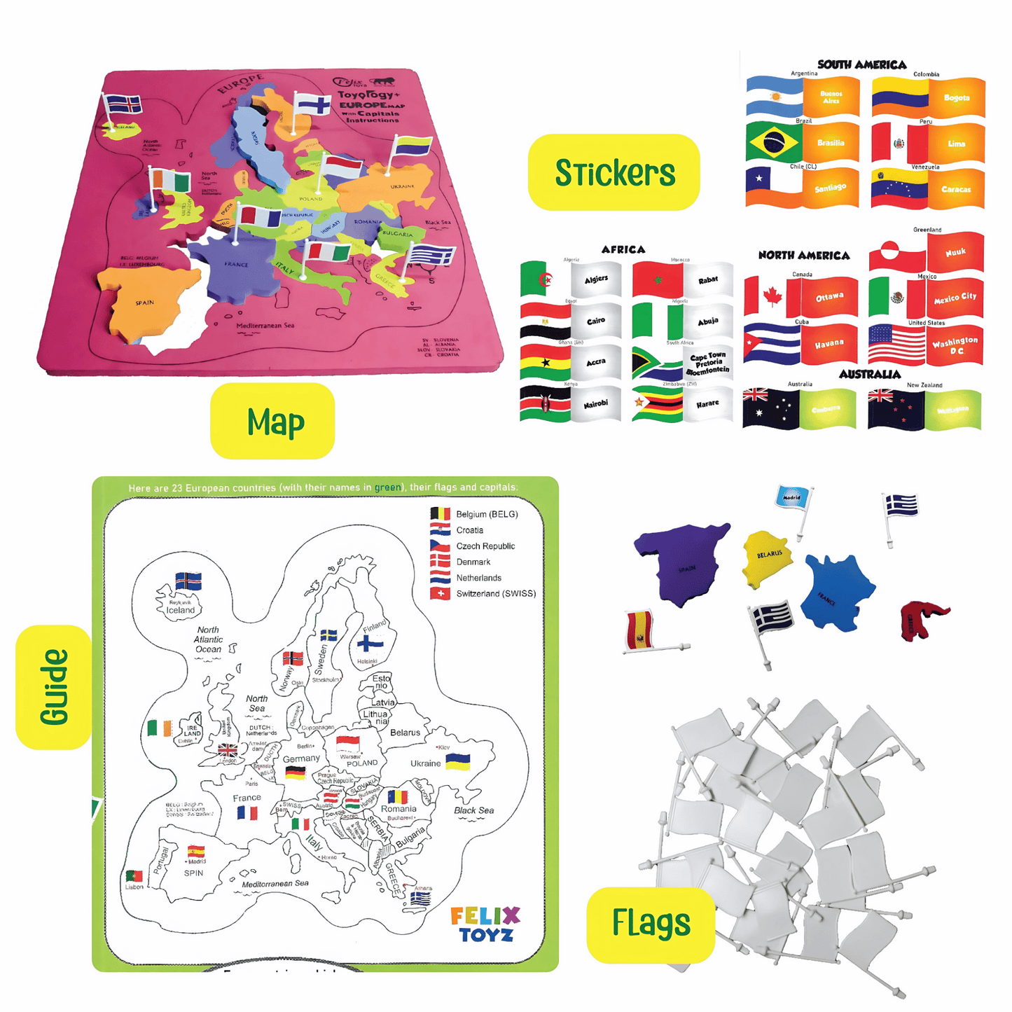 Toyology Europe Map Puzzle with Flags