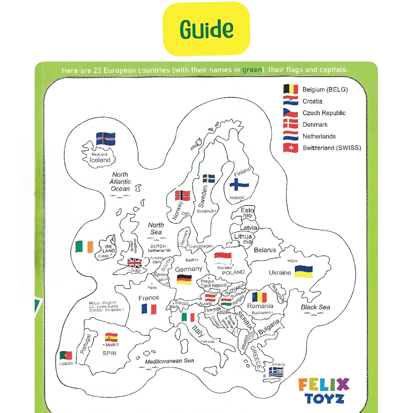 Toyology Europe Map Puzzle with Flags
