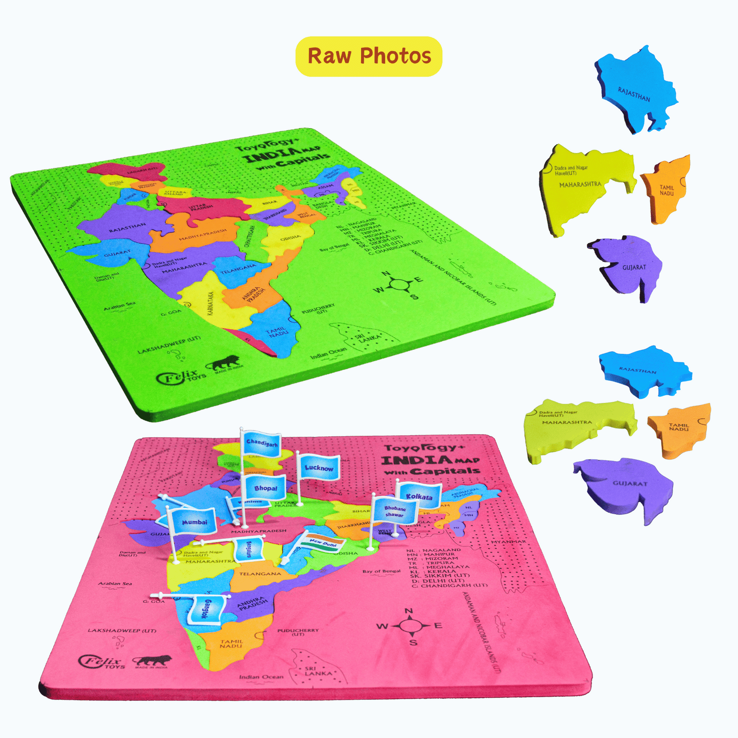 Toyology India Map Puzzle with capitals