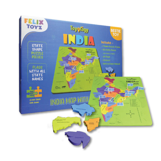 Toyology India Map Puzzle with capitals